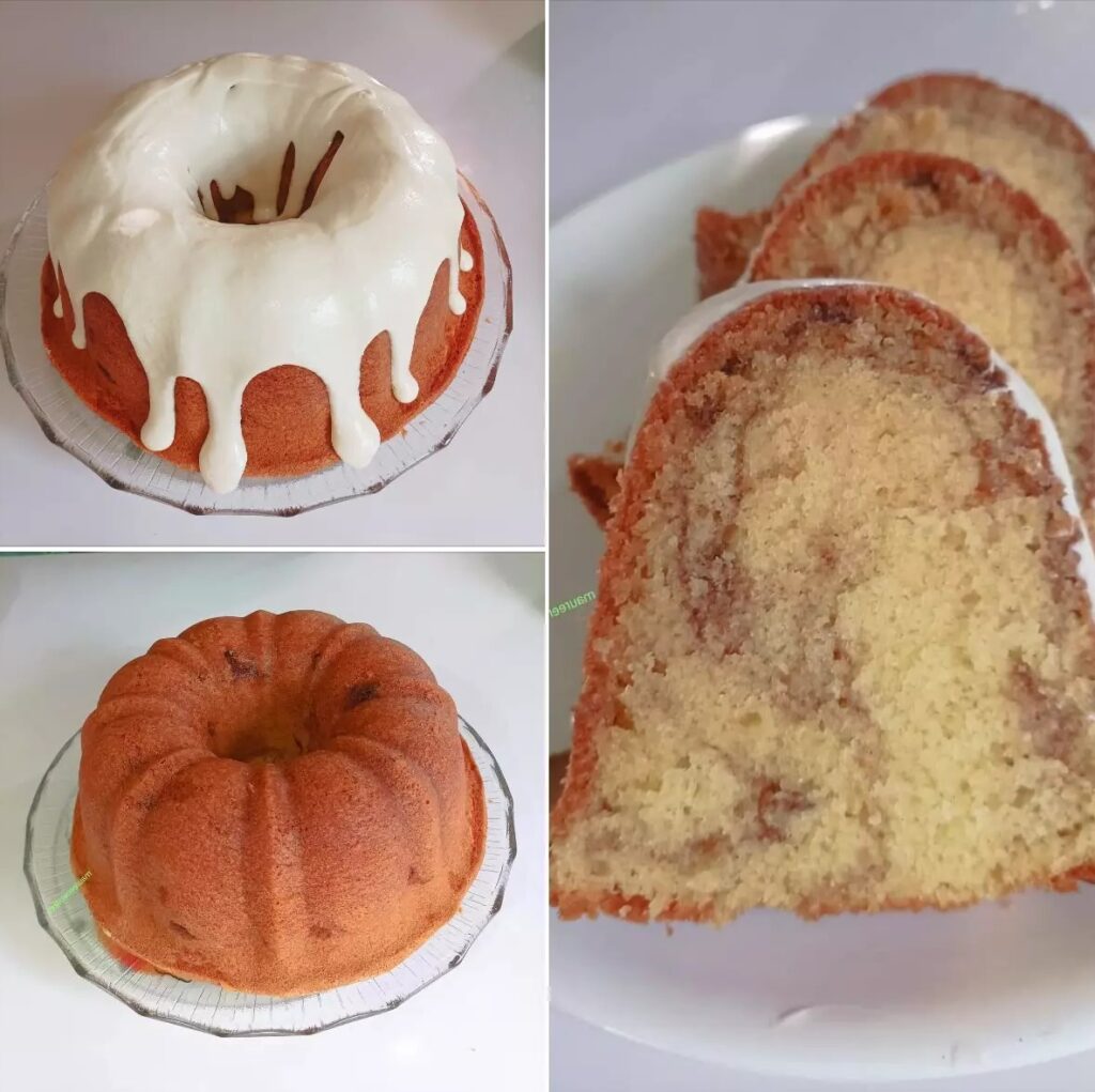 Cinnamon roll bundt cake with cream cheese frosting