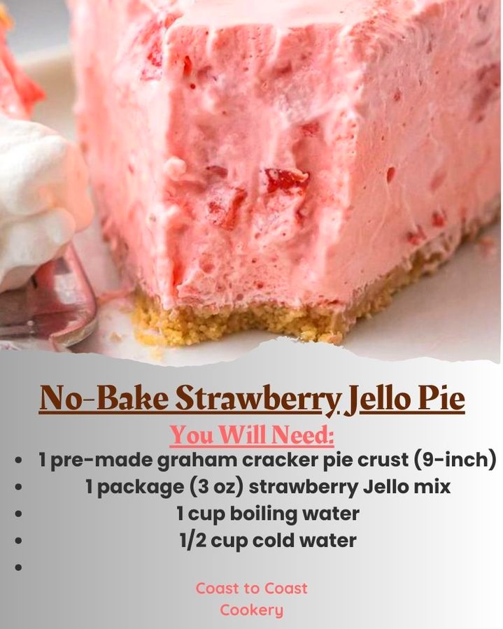 No-Bake Strawberry Jello Pie