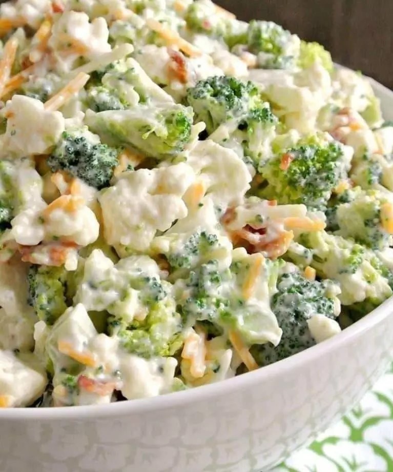 Loaded Broccoli Cauliflower Salad