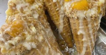 Peach Cobbler Cheesecake Cones