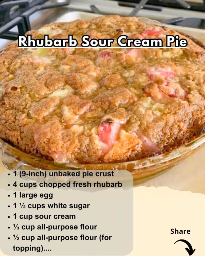 Rhubarb Sour Cream Pie