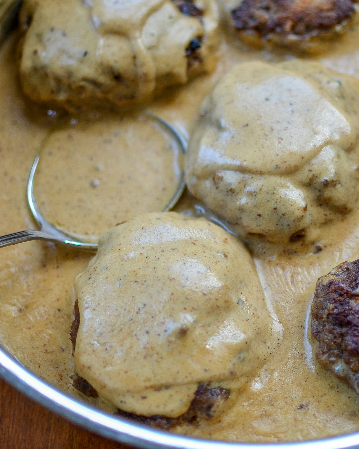 HAMBURGER STEAK WITH COUNTRY GRAVY