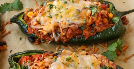 STUFFED POBLANO PEPPERS