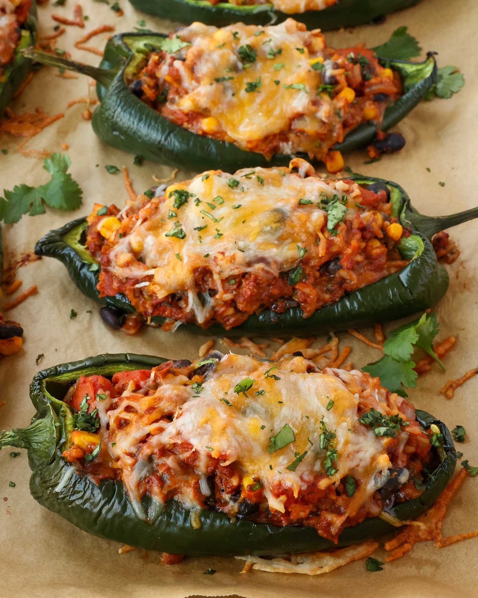 STUFFED POBLANO PEPPERS