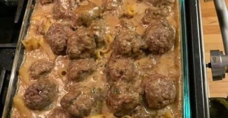 Swedish Meatball Noodle Bake