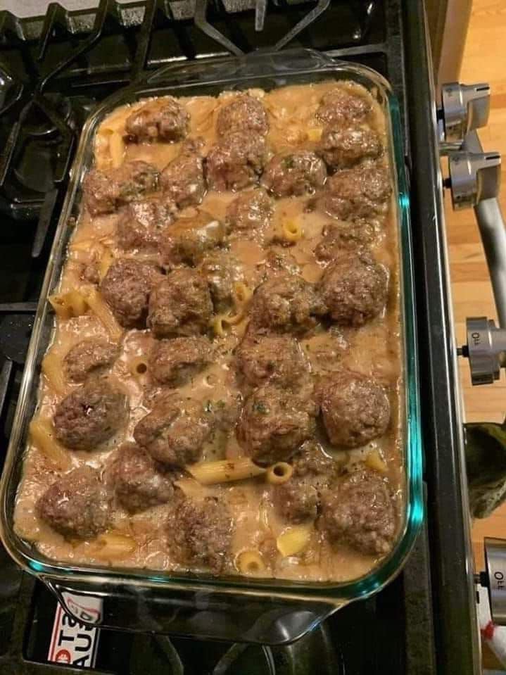 Swedish Meatball Noodle Bake