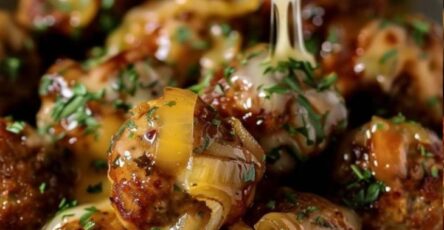 Slow Cooker French Onion Meatballs