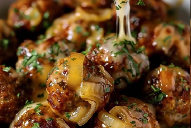 Slow Cooker French Onion Meatballs