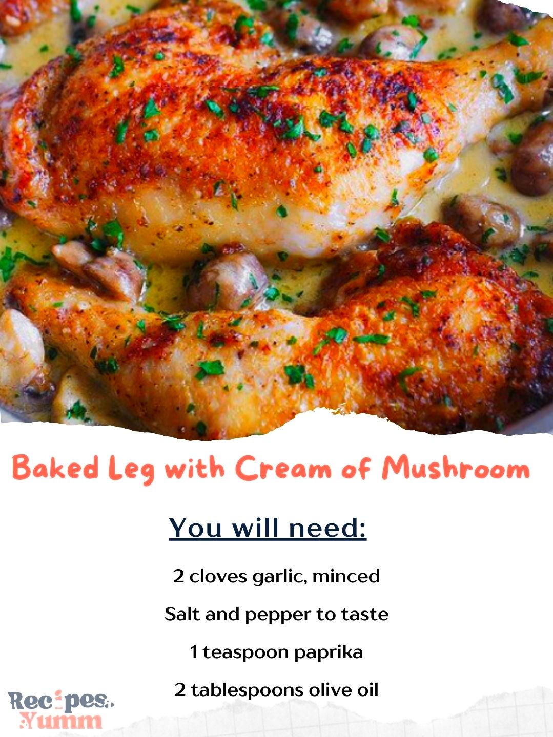 Baked Leg with Cream of Mushroom