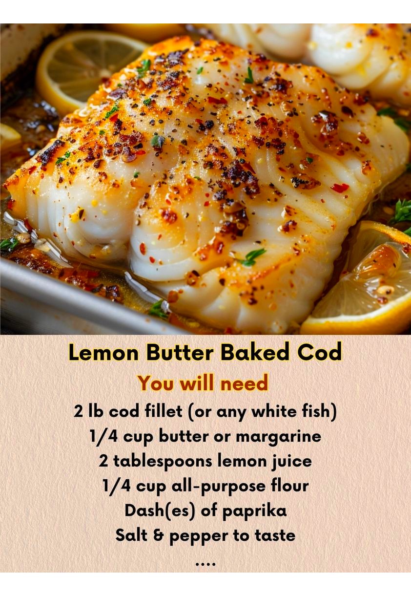 Lemon Butter Baked Cod