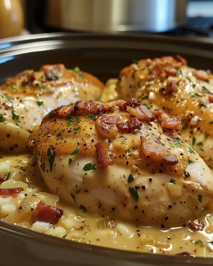 Slow Cooker Creamy Bacon Chicken