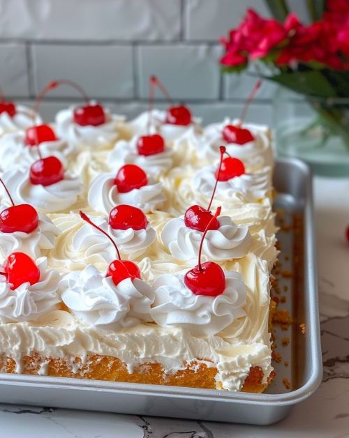 Piña Colada Poke Cake