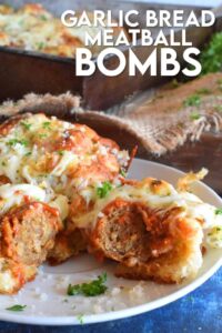 GARLIC BREAD MEATBALL BOMBS