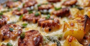 Hearty Sausage and Potato Casserole with Spring Veggies