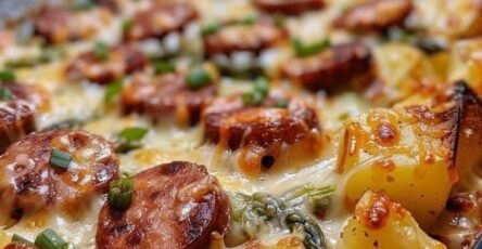 Hearty Sausage and Potato Casserole with Spring Veggies