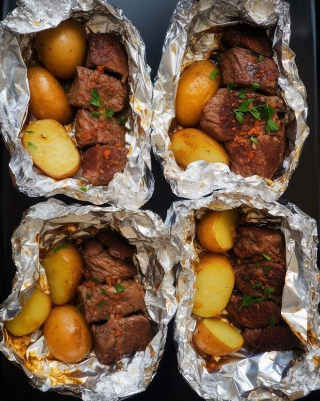 Garlic Steak & Potato Foil Packets