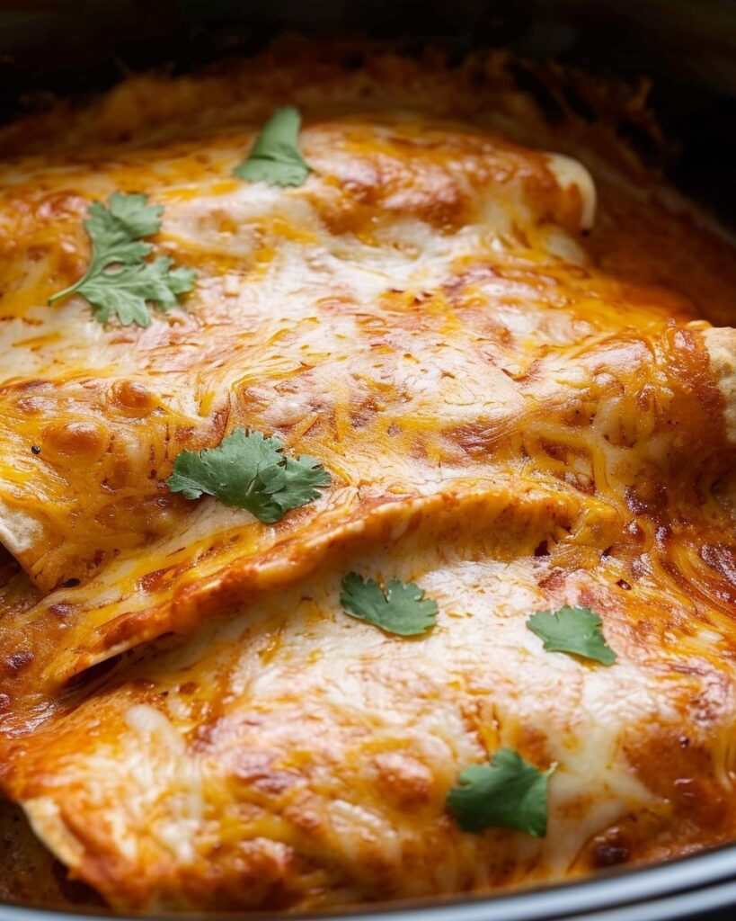 Slow Cooker Chicken Enchilada Casserole