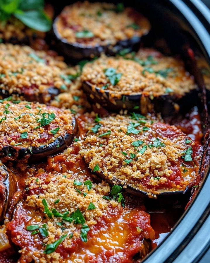 Slow Cooker Eggplant Parmesan