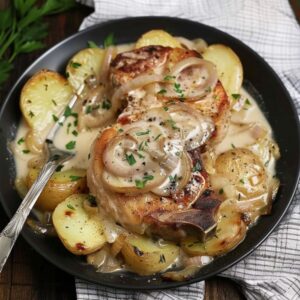 Slow Cooker Pork Chops with Potatoes and Onions