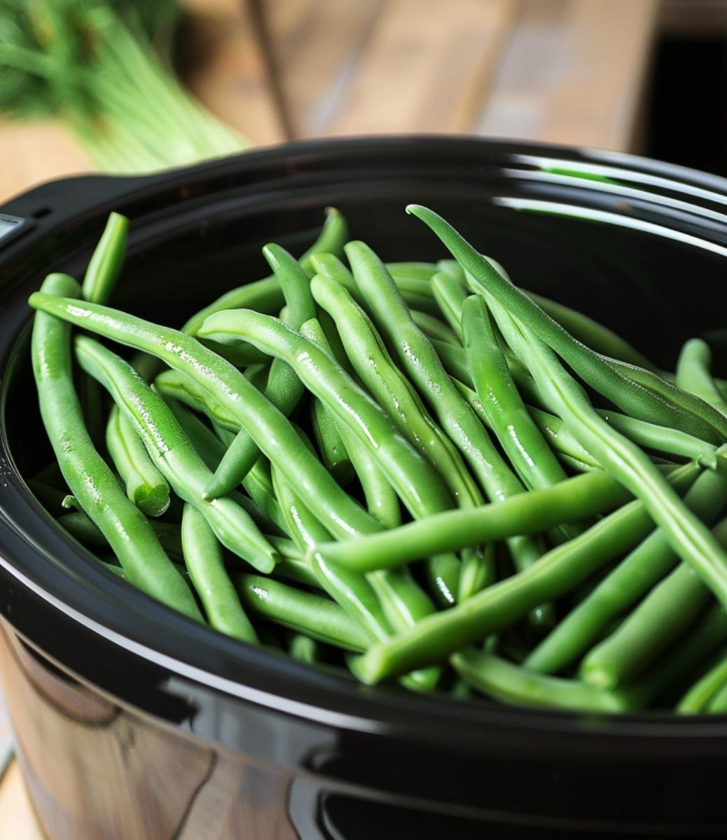 Easy Peasy Slow Cooker Braised Green Beans