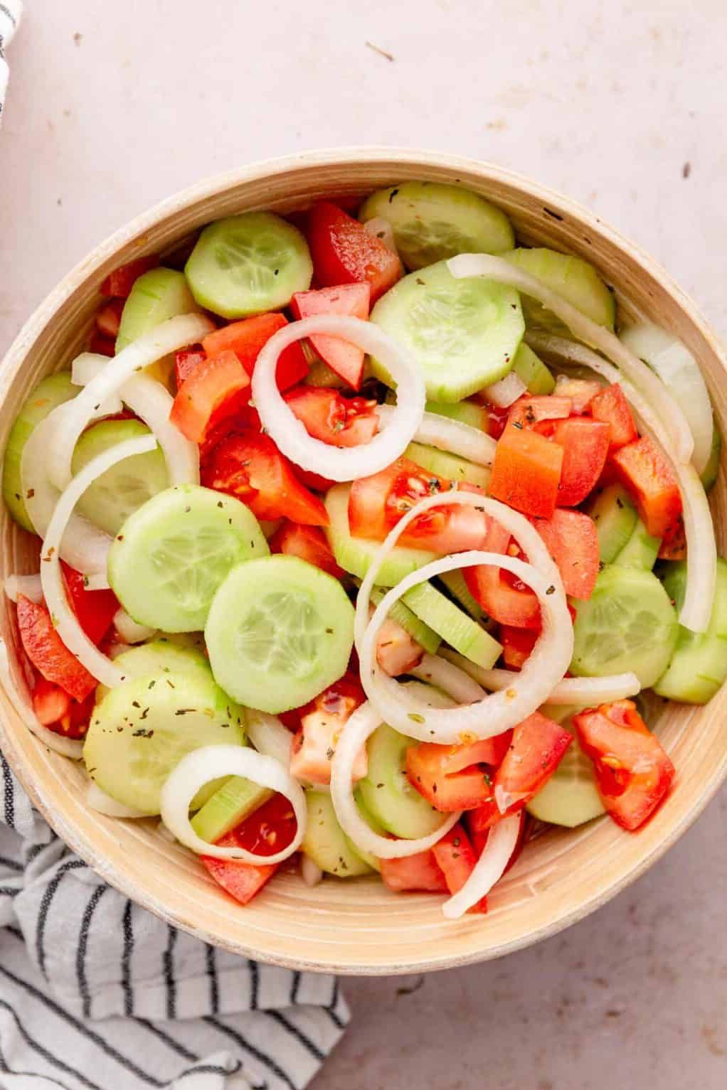 MARINATED CUCUMBER TOMATO AND ONION SALAD