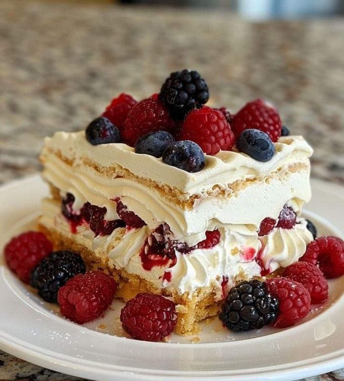 Lemon Berry Ritz Icebox Cake