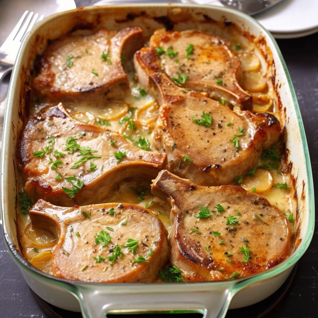 PORK CHOPS WITH SCALLOPED POTATOES