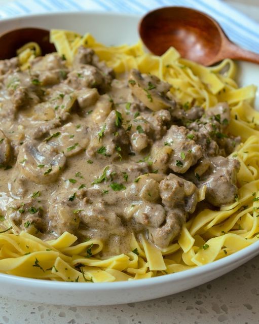 GROUND BEEF STROGANOFF