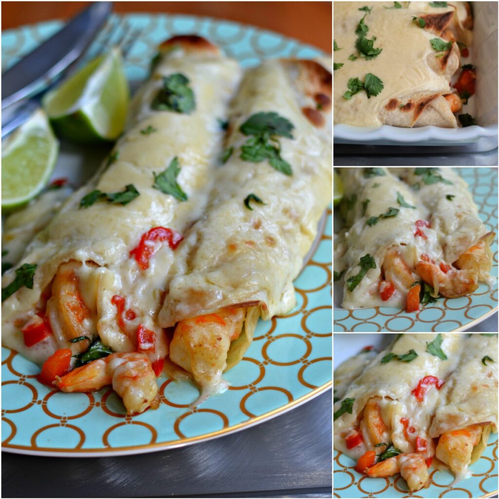 EASY CREAMY SHRIMP ENCHILADAS