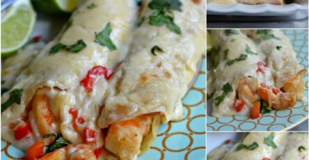 EASY CREAMY SHRIMP ENCHILADAS