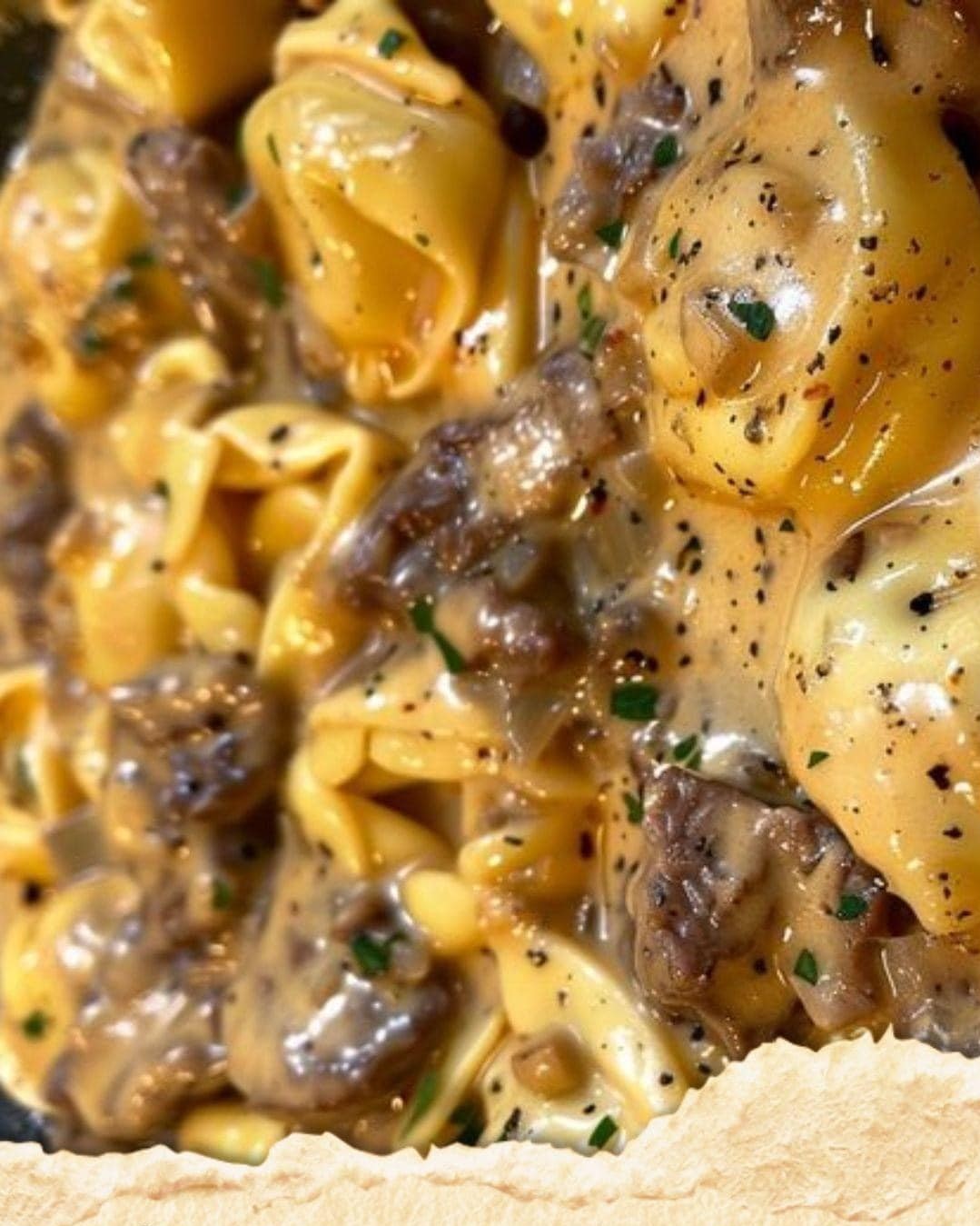 Cheesesteak Tortellini in Rich Provolone Sauce