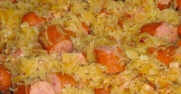 Polish sausage Sauerkraut and potatoes