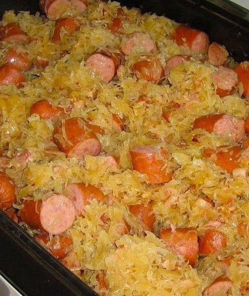 Polish sausage Sauerkraut and potatoes