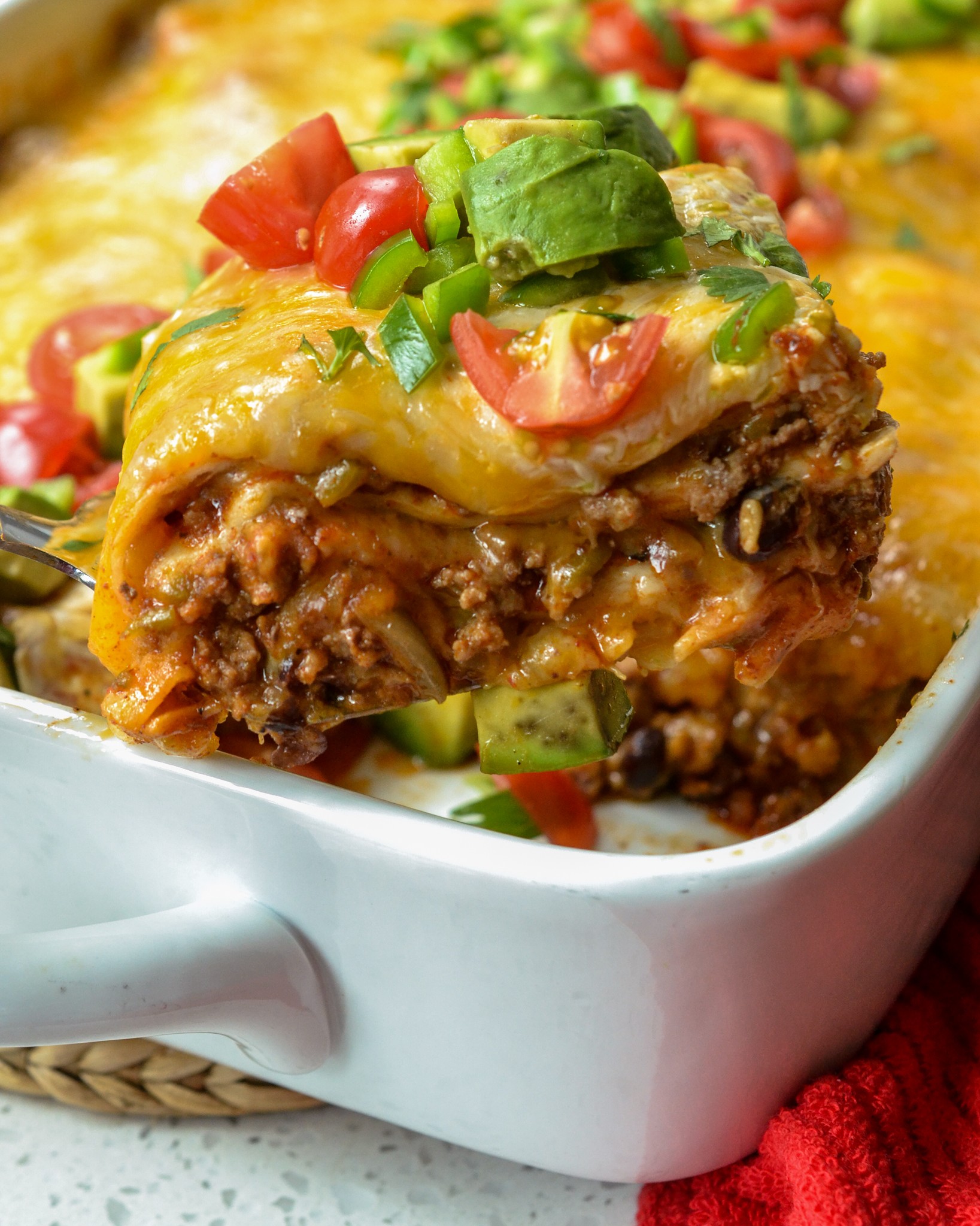 BEEF ENCHILADA CASSEROLE