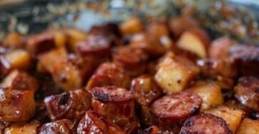 Slow Cooker Apple Kielbasa Bites