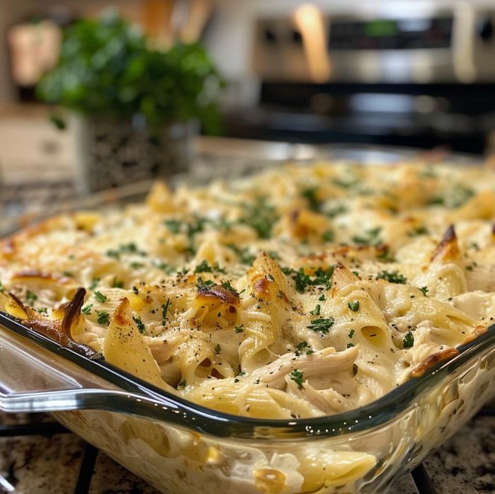 Easy Chicken Alfredo Casserole