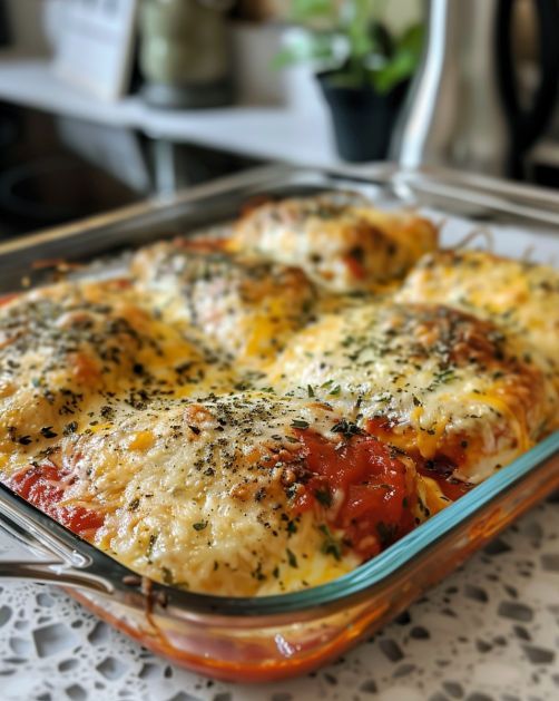 Cheesy Mozzarella Chicken Bake