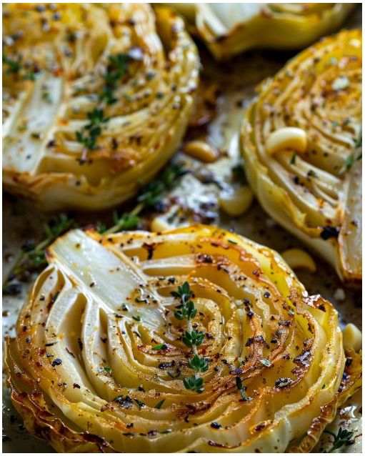 Herb and Butter Baked Cabbage Steaks