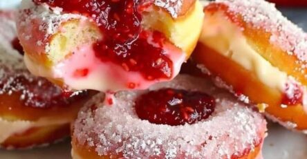 Strawberry Cheesecake Stuffed Donuts