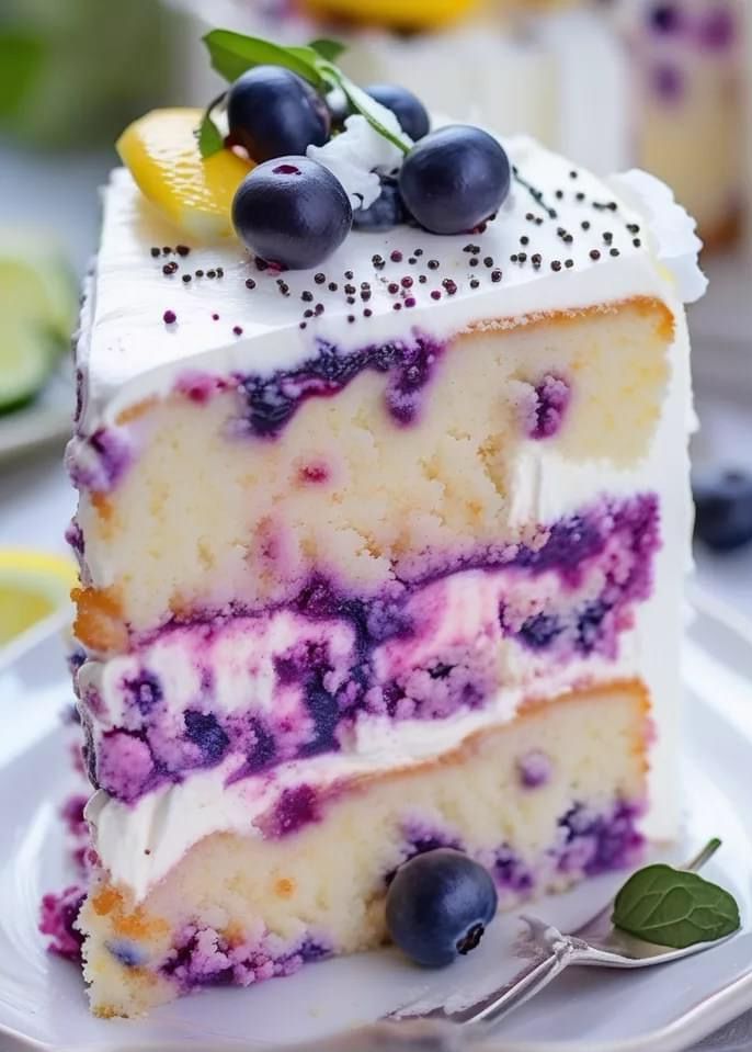 Lemon Blueberry Cheesecake Cake