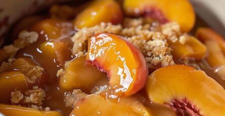 Easy Peasy Slow Cooker Peach Cobbler