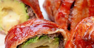 Bacon Wrapped Avocado Burger Bombs