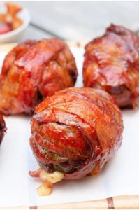 BBQ Bacon Wrapped Avocado Burger Bombs