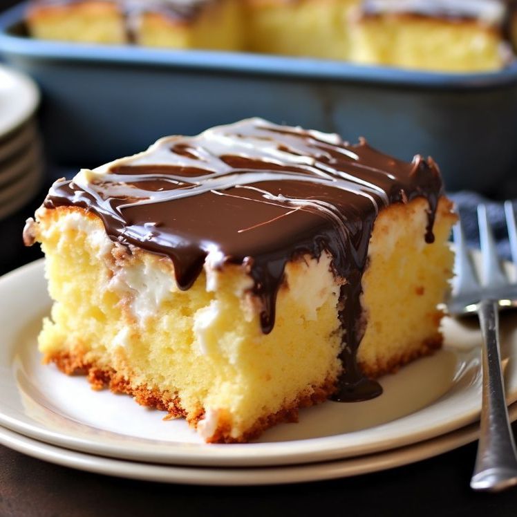 Boston cream pie poke cake