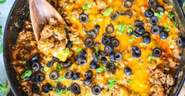 Cheesy Beef Enchilada Skillet