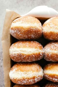 Raspberry cheesecake brioche doughnuts