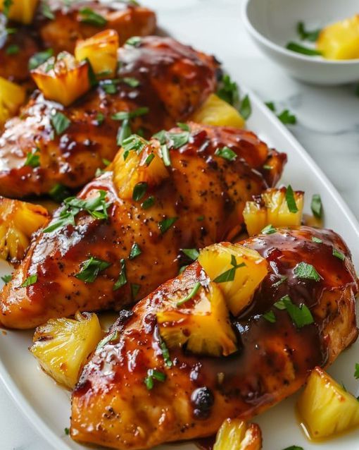 Baked Pineapple BBQ Chicken Breast