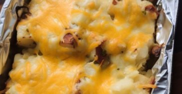 Sausage, Egg and Cream Cheese Hashbrown Casserole: