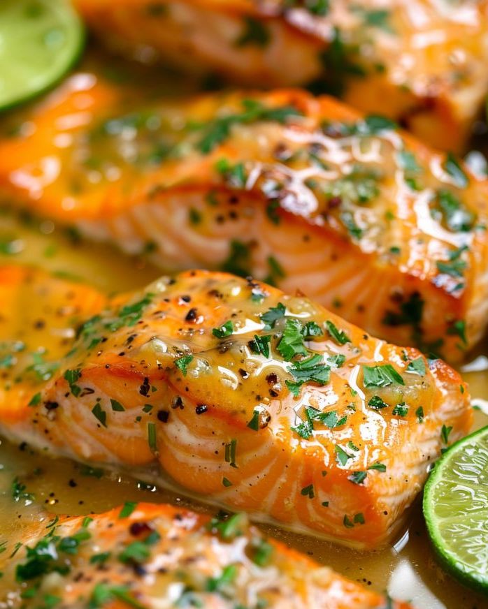 Baked Honey Lime Garlic Butter Salmon