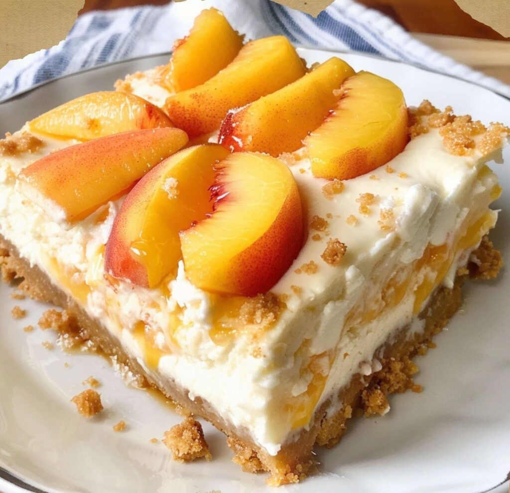 Luscious Peach Cream Cheesecake Delight